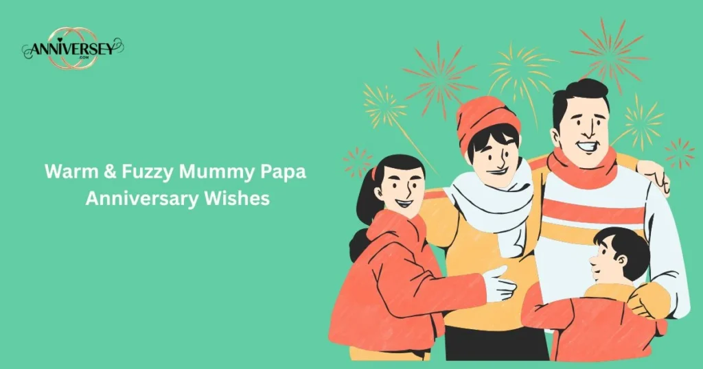 Warm And Fuzzy Mummy Papa Anniversary Wishes